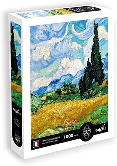 Puzzle 1000 kusov - Pšeničné pole s cyprusmi - Vincent Van Gogh