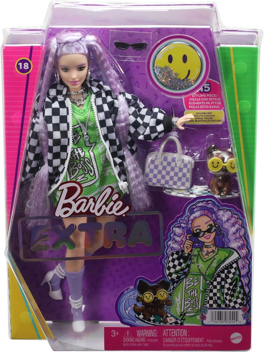 Barbie Extra - Lutka z vijoličnimi lasmi (HHN10)