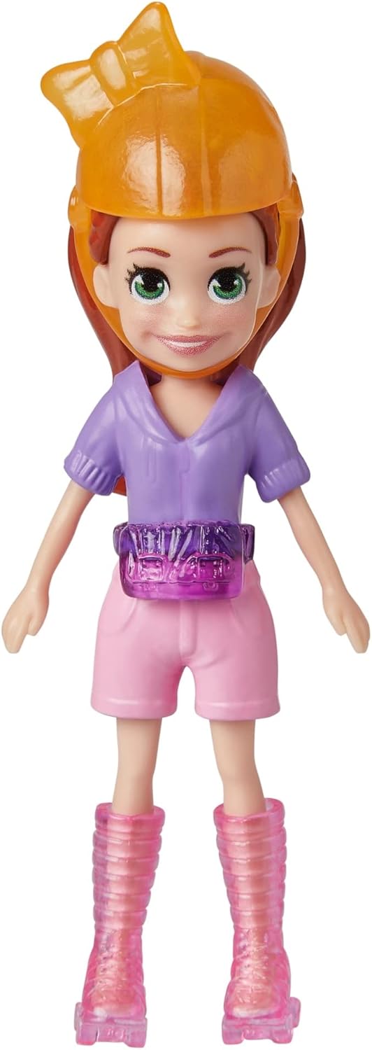 Mattel Polly Pocket - Bábika so športovým balíčkom na korčuľovanie s domácim miláčikom (HKV90)