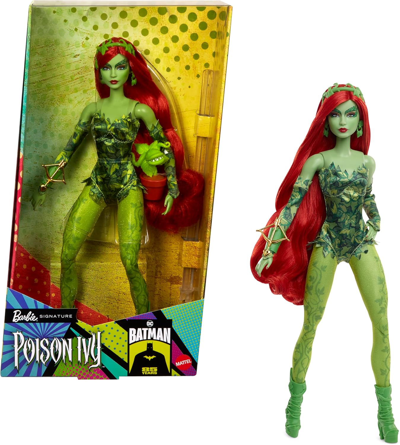 Mattel Barbie Signature DC: Batman 85 rokov - bábika Poison Ivy (HRM51)
