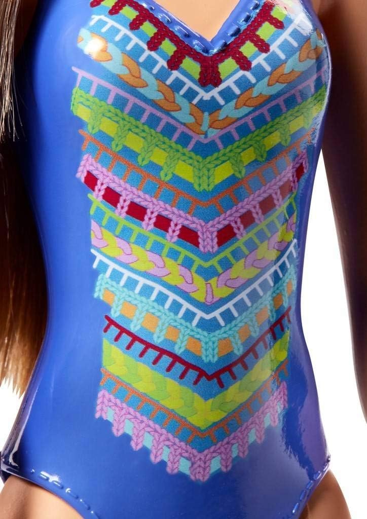 Mattel Barbie lutka plaža - Modre kopalke (FJD97)