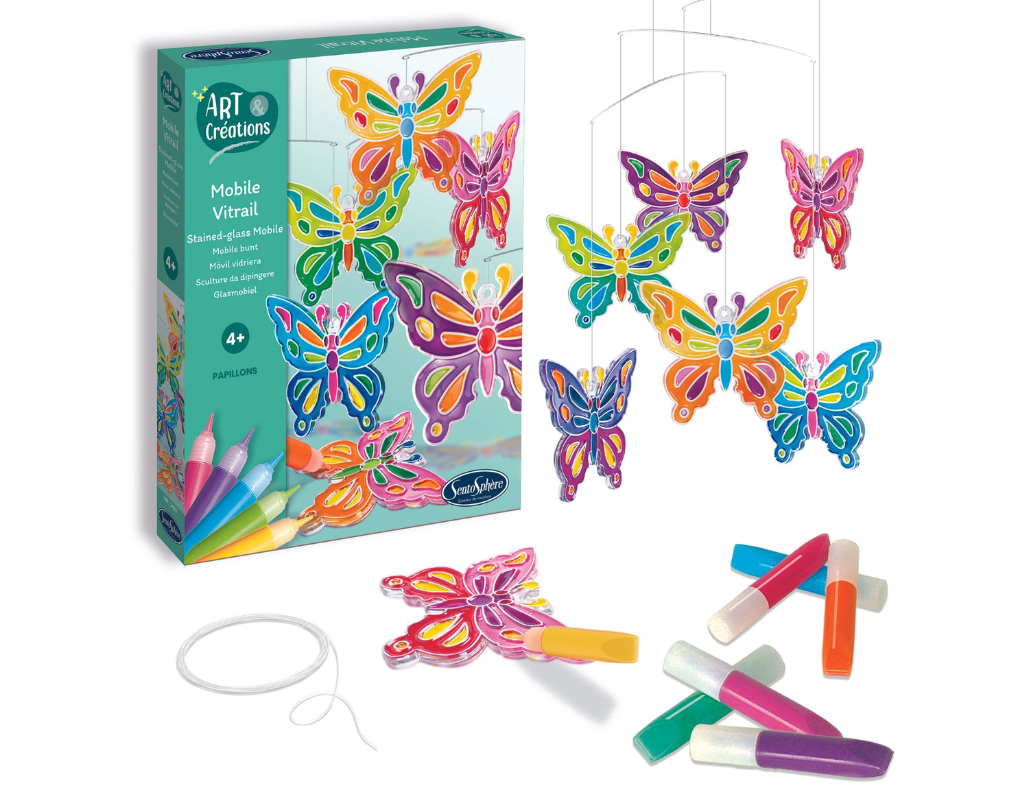 Závesný kolotoč vitráž Motýle