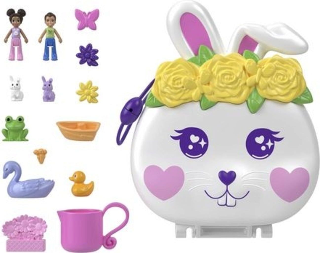 Mattel Polly Pocket: Cvečni vrt - Compact z zajčkom (HKV36)