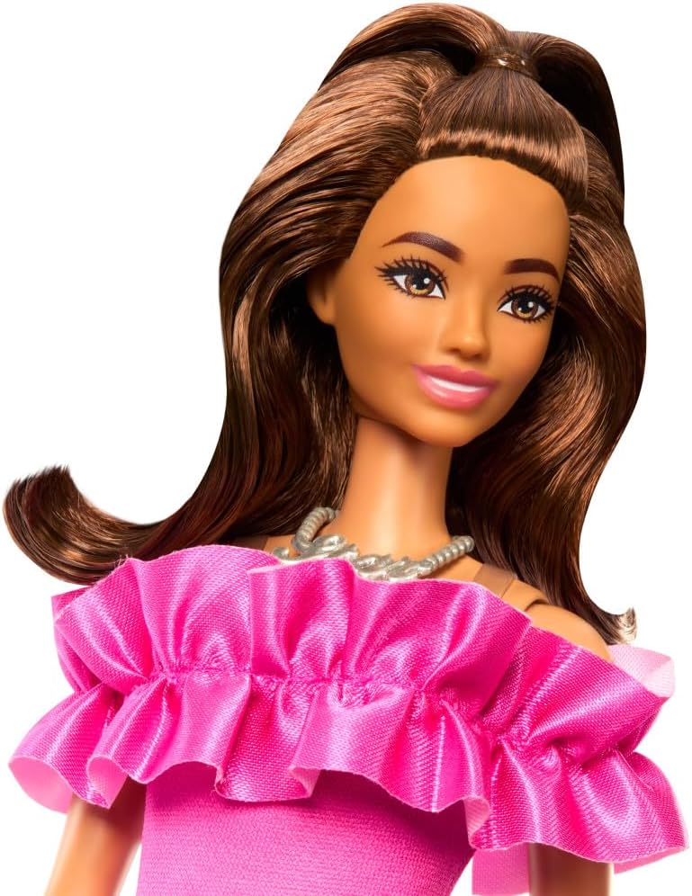 Mattel Barbie: 65 Inspiring Stories 1997 - Fashionistas Lutka z Rjavimi Lasmi in Roza Obleko (HRH15)