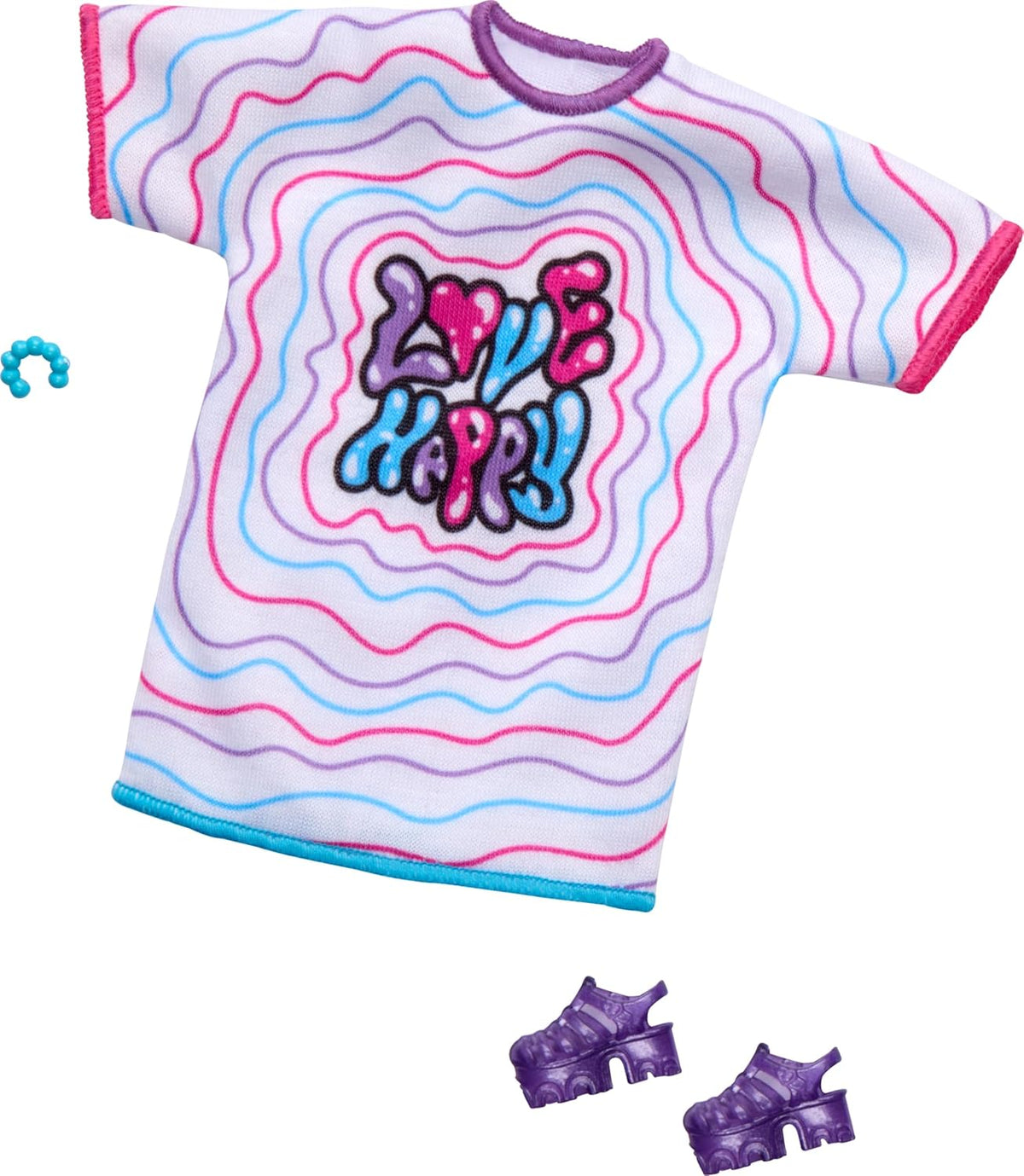 Mattel Barbie: Modni komplet - Črno-bela črtasta obleka s pečatom (HRH38)