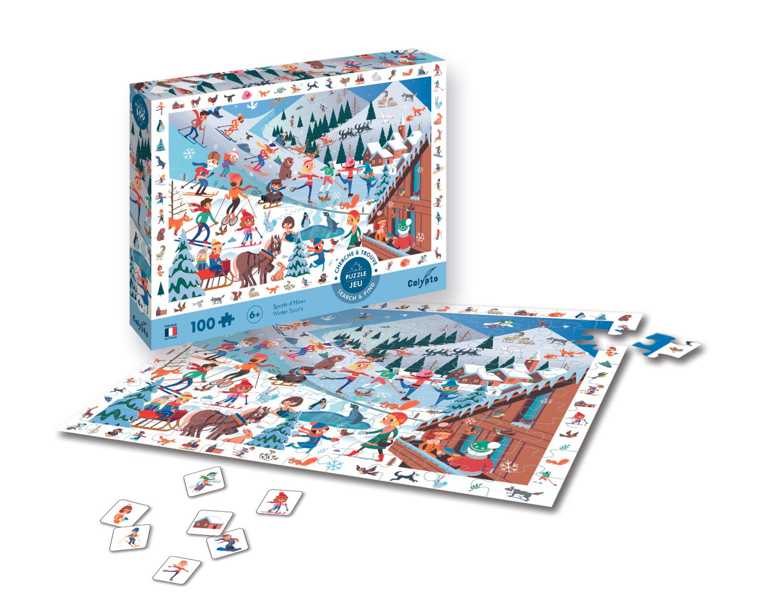 Puzzle 100 kusov - Hľadaj a nájdi - Zimné športy