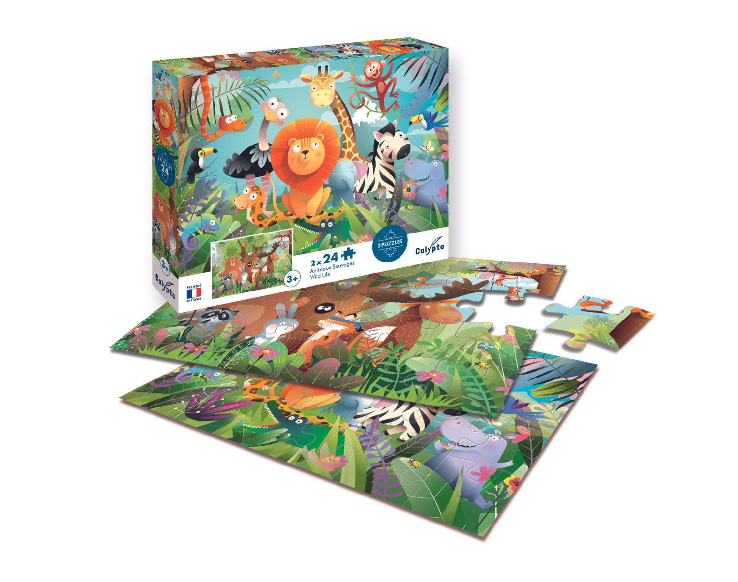 Puzzle 24 kusov x 2 Divé zvieratá