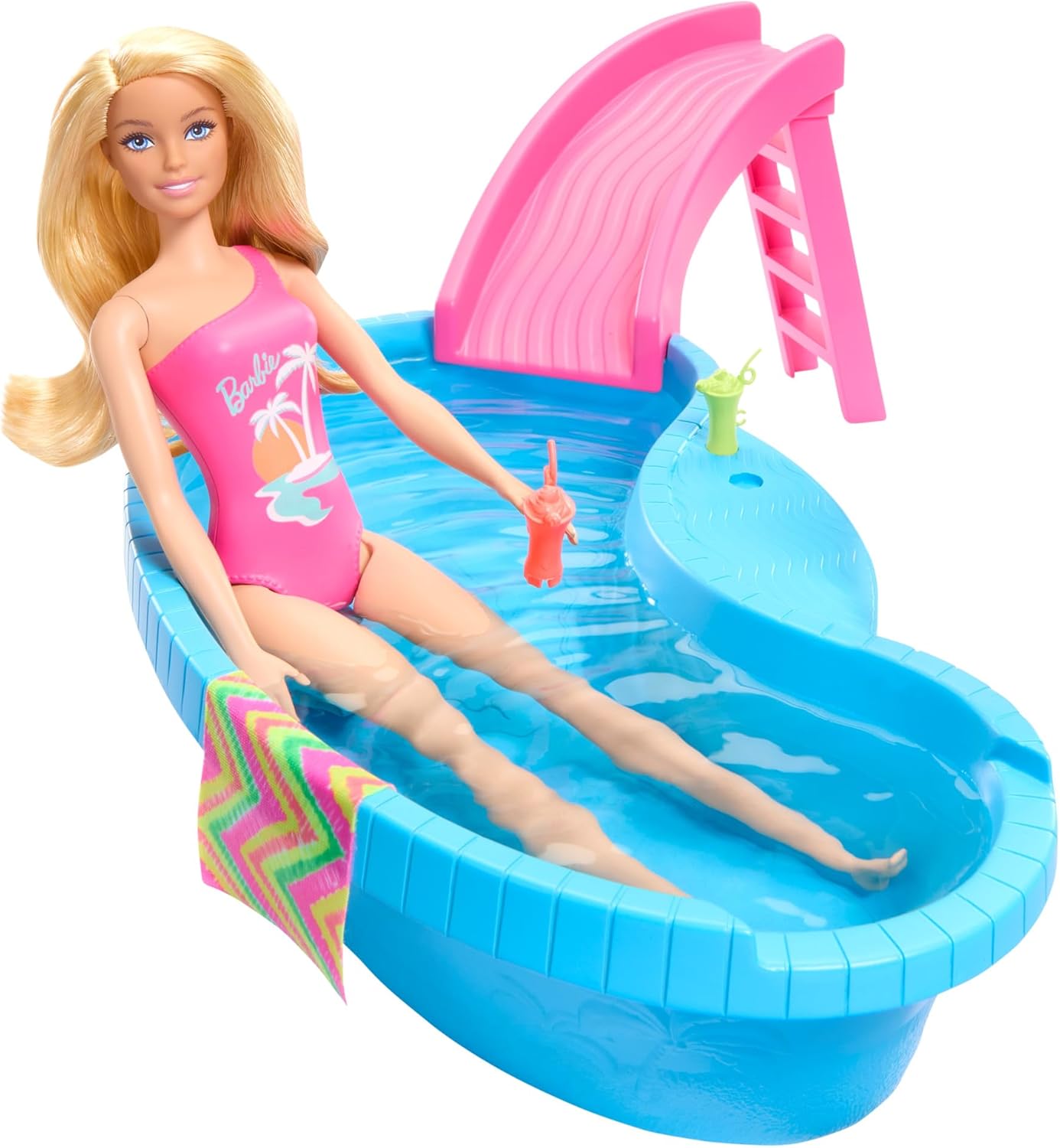 Mattel Barbie - Bábika s bazénovou šmýkačkou (HRJ74)