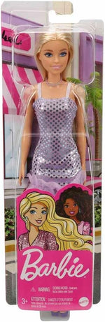 Mattel Barbie: Sijajna oblačila - Punčka z rjavimi lasmi in vijolično obleko (HJR93)