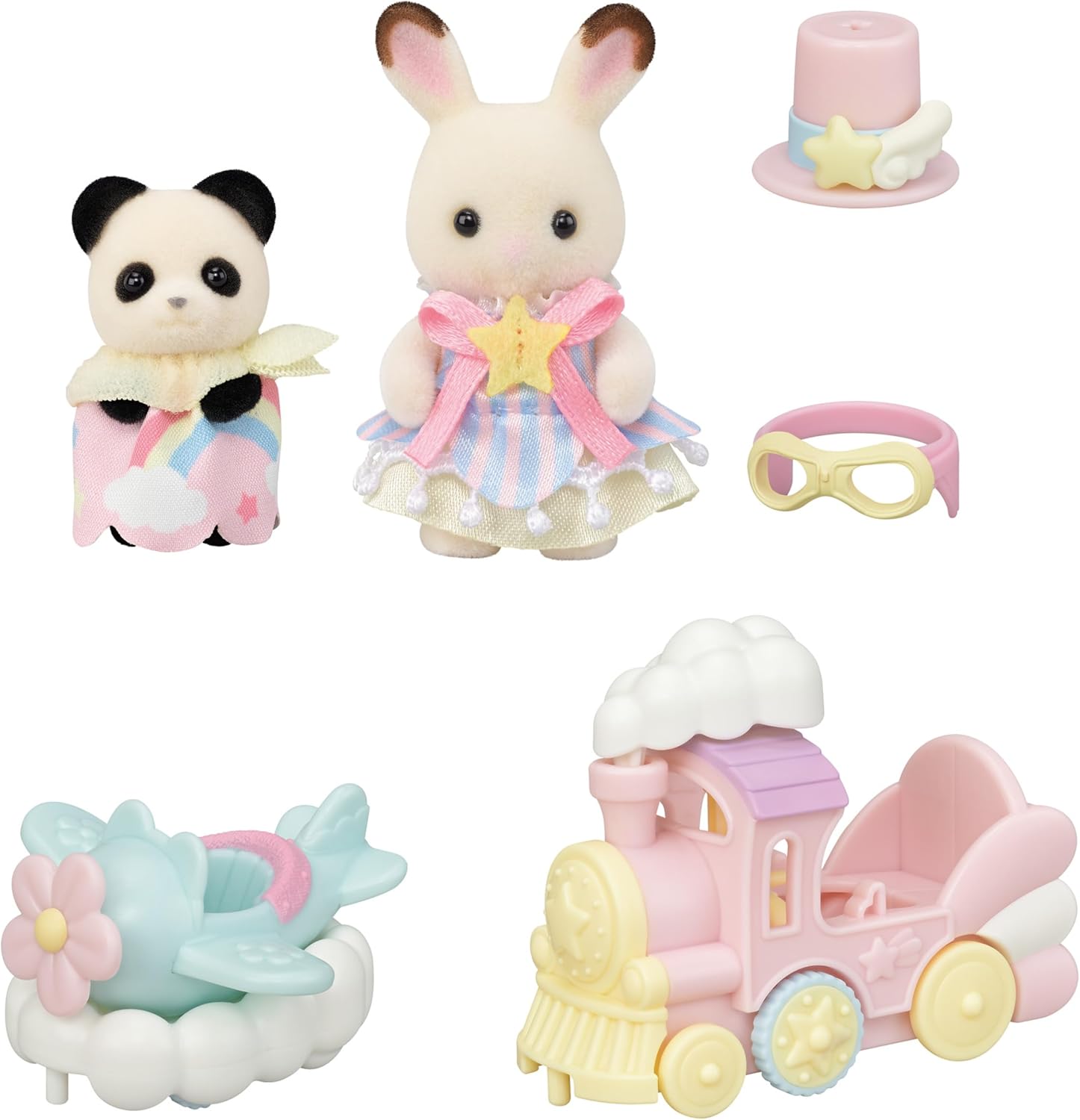Sylvanian Families – Zábavný park, hrací set – Lietadlo a vláčik