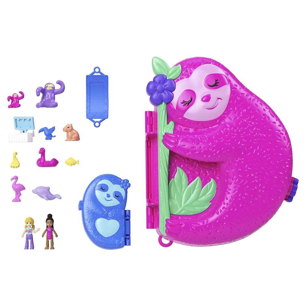 Mattel Polly Pocket: Taška s plyšovými lenochodmi 2 v 1 (HRD40)