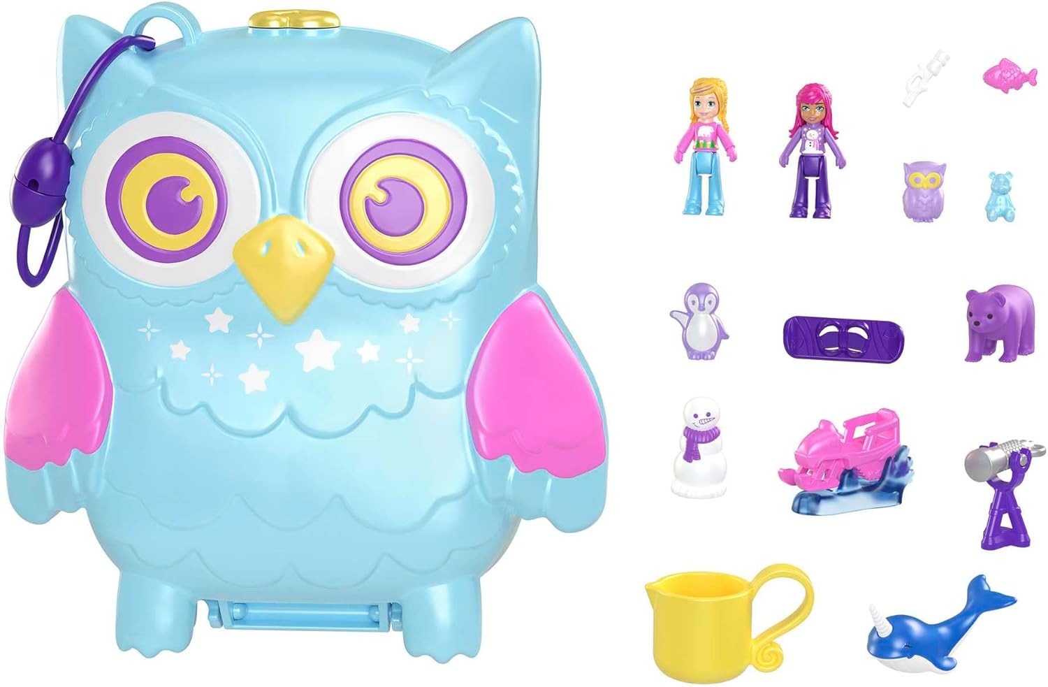 Mattel Polly Pocket: Pyžamová párty - Snehová noc Soví kompaktný (HKV37)