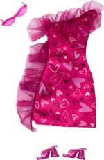 Mattel Barbie: Modni komplet - Roza obleka s srci (HRH36)