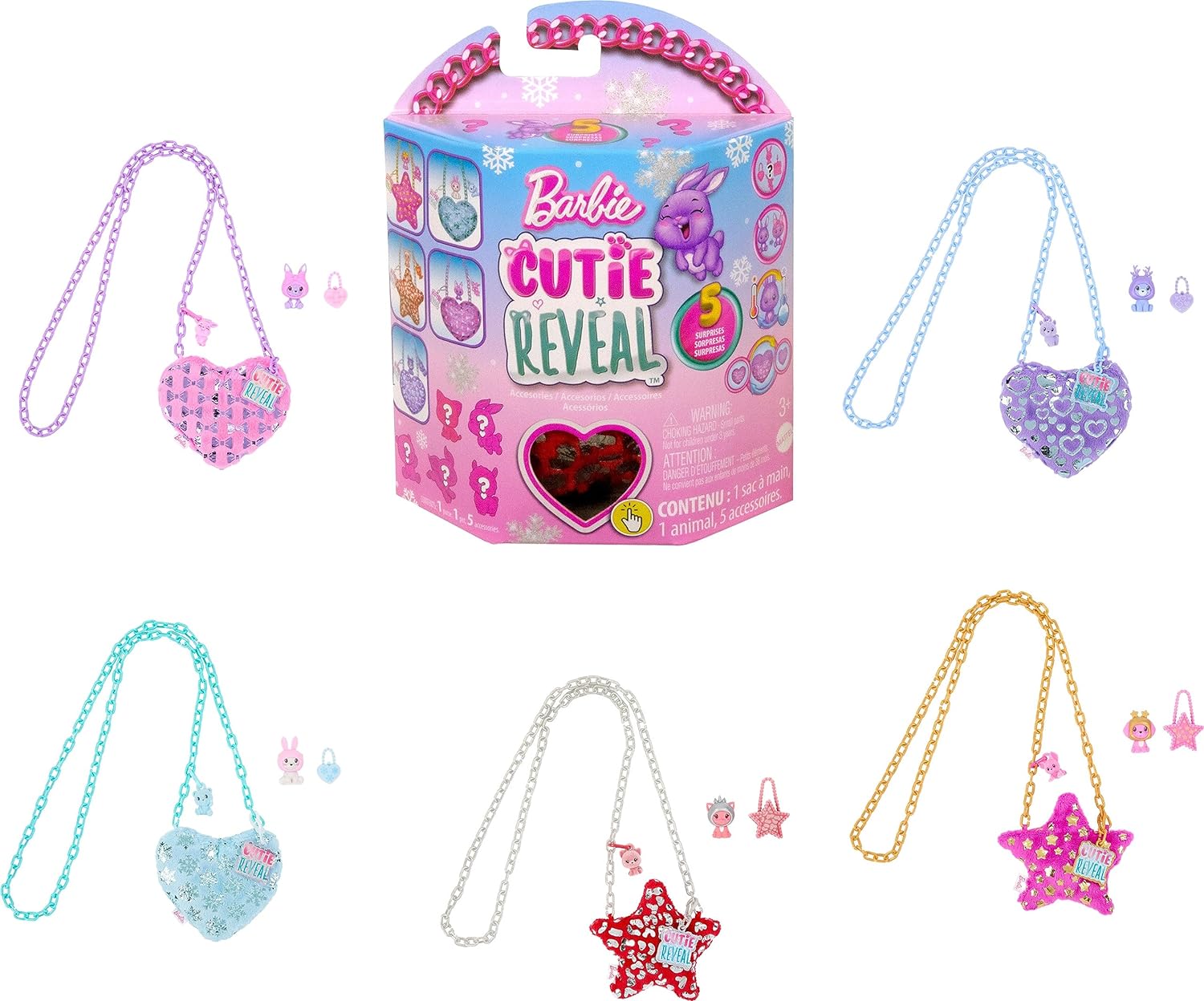 Mattel Barbie: Cutie Reveal - Ružová taška hviezda a doplnky (HKR36)
