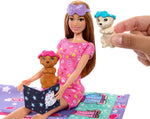 Mattel Barbie: Komplet za spanje z mladički (HXN01)