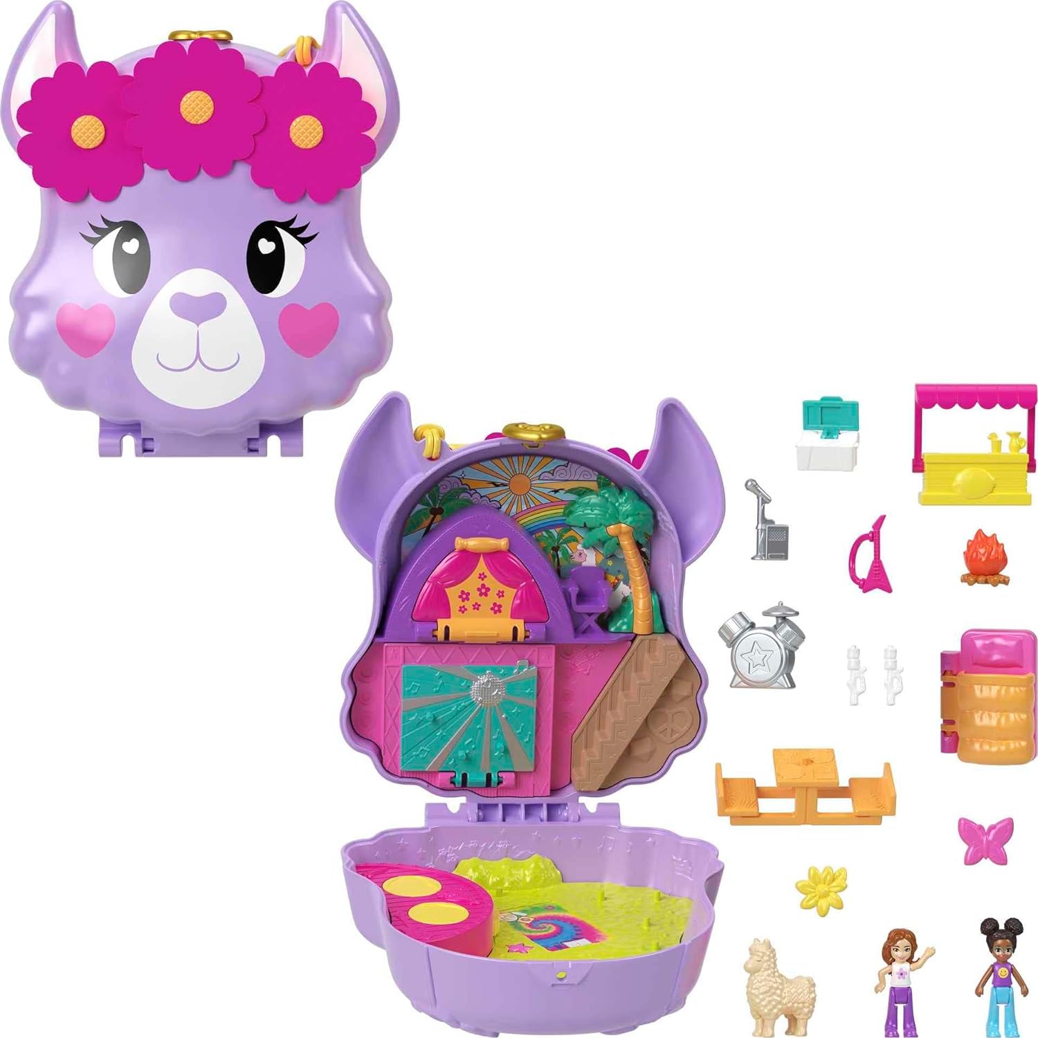 Mattel Polly Pocket - Kempovanie a lama (HKV33)
